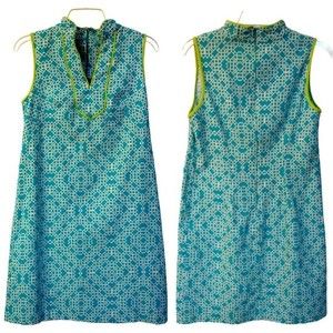 Eliza J Summer Sleeveless Midi Dress, Light Blue & White Pattern, Size 6
